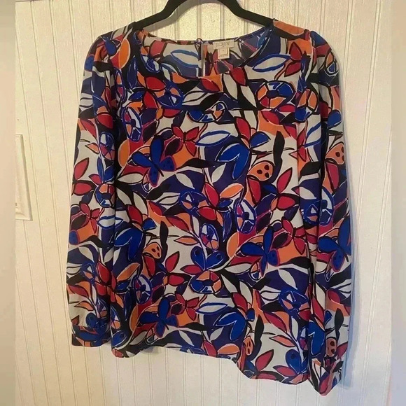 J. Crew butterfly abstract pattern blouse - Picture 1 of 9